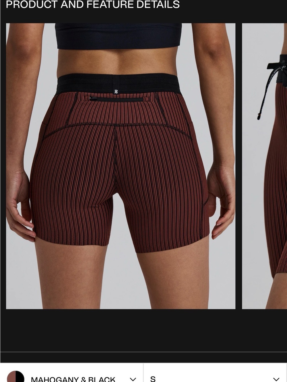 Bandit WOMEN'S STRIPED CADENCE™ 5" COMPRESSION SHORTS - MAHOGANY / BLACK - Picture 3 of 7